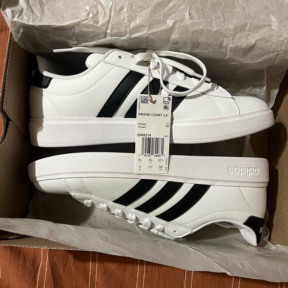 NWT & Box Adidas Grand Court Tennis Shoes 10